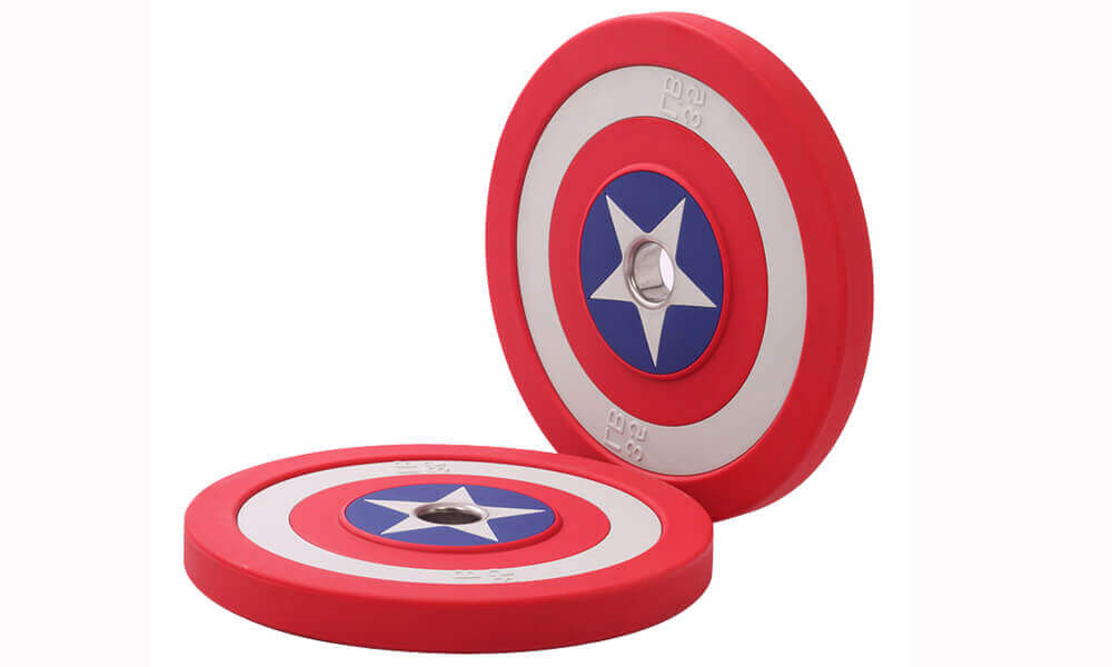Captain America Shield Urethane Barbell Plates (1)